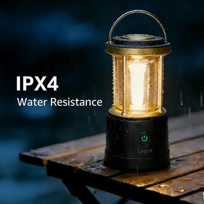 Lepro Camping Lantern, 2000 Lumen Camping Light Reachargeable or AA Battery Powered, Dimmable 5 Modes, Warm White & Cool Light, Rechargeable Lantern for Power Cuts, Tents, Fishing, Storm, Emergency