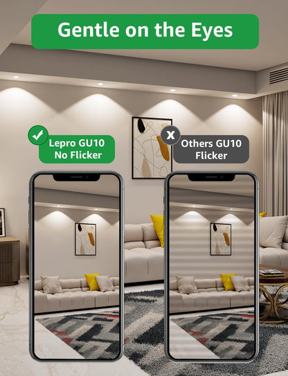 Lepro GU10 LED Bulbs, Neutral White 4000K, A Energy Class, 590LM, 3.3W (50W Equivalent), 100¡« Wide Beam Angle, 50000H Long Life, Energy Saving LED Spotlight Bulb, Non-Dimmable, Pack of 10