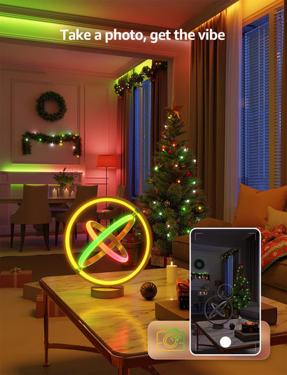 Lepro TB1 AI Table Lamp, Smart LED Lamp with Music Sync, AI Lighting Design Assistant, Colour Changing Smart Table Lamp, Voice Cotrol, Works with Alexa & Google Assistant, Bluetooth & 2.4GHz WiFi