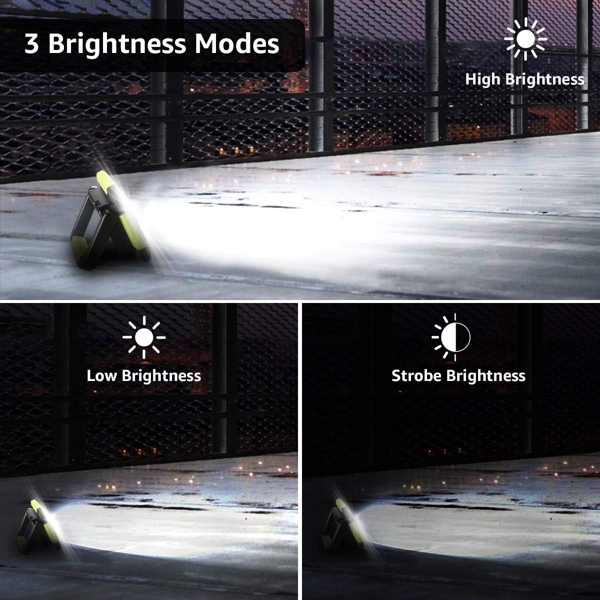 LE Camping Light Rechargeable, 1000 Lumen Portable Work Light Rechargeable, Bright Outdoor Camping Lantern with 4400mAh Power Bank, 3 Modes LED Floodlight for Emergency, Power Cuts, Tents and More