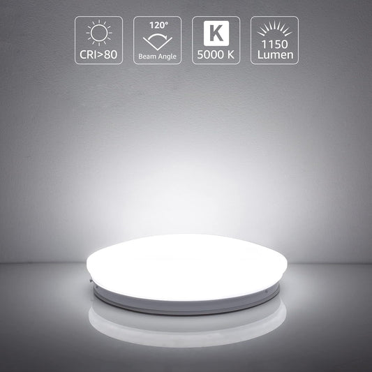 Lepro Ceiling Lights, 12W 1150lm, 5000K Daylight White, 60W Equivalent, Energy Saving, Modern Ceiling Light Fitting for Living Room, Bedroom, Kitchen, Office, Utility Room and More, φ26cm Round
