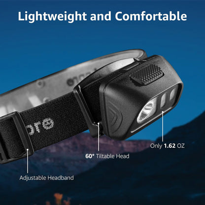 Lepro Head Torch Battery Powered, Lightweight LED Headlamp with 6 Lighting Modes, Waterproof, Super Bright Headlight for Cycling Running Camping for Kids Adults