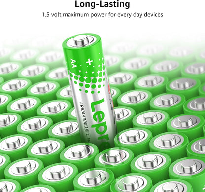 Lepro AA Batteries 48 Pack, 1.5 Volt Alkaline Double AA Battery with High Capacity, Anti-Leakage, Long Lasting Power, 2800mAh LR06 MN1500 Batteries AA for Clocks Remotes Mouse Torch