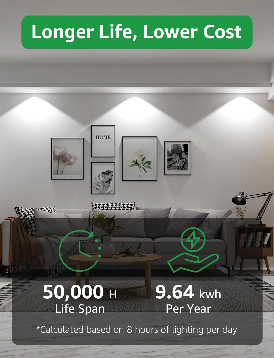 Lepro GU10 LED Bulbs, Cool White 6500K, A Energy Class, 590LM, 3.3W (50W Equivalent), 100¡« Wide Beam Angle, 50000H Long Life, Energy Saving LED Spotlight Bulb, Non-Dimmable, Pack of 10
