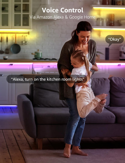 Lepro Outdoor LED Strip Light Waterproof IP65, 5M 150 LEDs WiFi Smart LED Strip, Works with Alexa and Google Assistant, Smart Life App & Voice Control, RGB LED Lights for Kitchen Garden, Christmas