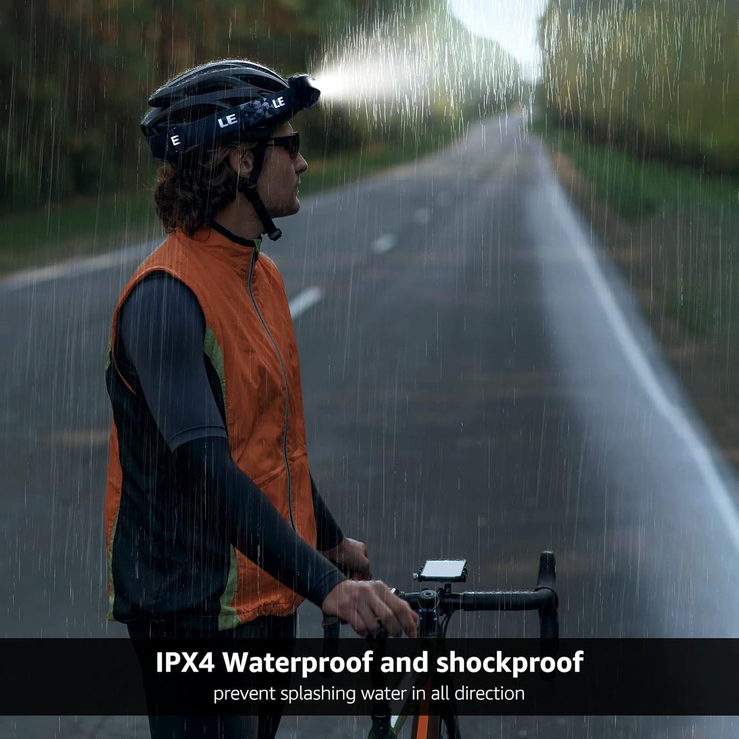 LE Head Torch Rechargeable, [2 Pack] Super Bright LED Headlamp Waterproof with 5 Lighting Modes, 30 Hours Runtime, Red Warning Lights, Lightweight Headlight for Running