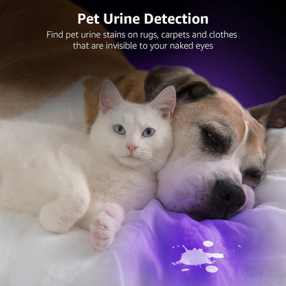 Lighting EVER Lepro LE UV Torch, 9 LED 395nm Ultraviolet Flashlight, Blacklight Detector for Pet Urine, Stain, Bed Bugs and More, 6 AAA Batteries Included