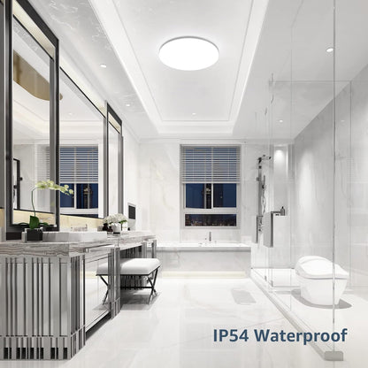 Lepro Bathroom Lights Ceiling, 24W 2400lm Bright LED Ceiling Light, IP54 Waterproof, Daylight White 5000K, Large, Flush Ceiling Light for Living Room Kitchen, Hallway, Outside Porch and More, Ø28CM