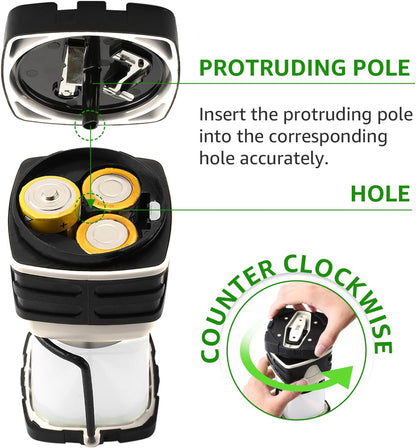 LE Camping Lantern, 1000 Lumen Camping Lights Battery Powered, Dimmable Warm White and Daylight Modes, Battery Lantern for Power Cuts, Emergency Lighting, Suit for Hiking, Fishing, Tents, etc.
