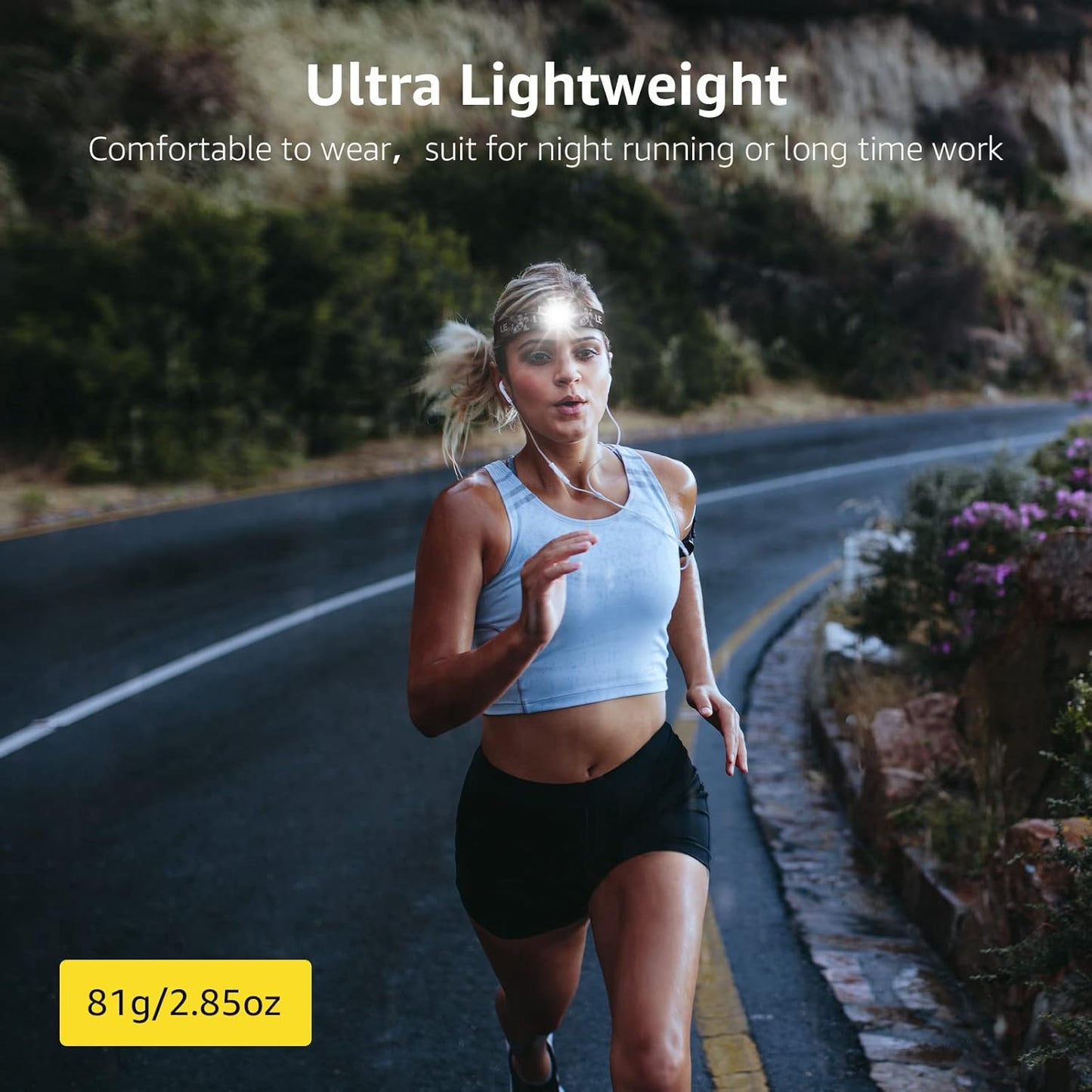 LE Head Torch Rechargeable, [2 Pack] Super Bright LED Headlamp Waterproof with 5 Lighting Modes, 30 Hours Runtime, Red Warning Lights, Lightweight Headlight for Running