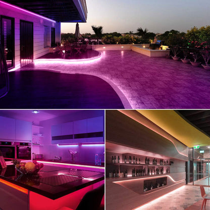 Lepro Outdoor LED Strip Light Waterproof IP65, 5M 150 LEDs WiFi Smart LED Strip, Works with Alexa and Google Assistant, Smart Life App & Voice Control, RGB LED Lights for Kitchen Garden, Christmas