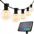 LE Solar String Lights Outdoor, 25ft Solar Festoon Lights Outdoor with 25 G40 LED Bulbs, Waterproof Bulb Fairy String Lights with 4 Light Modes for Garden, Gazebo, Patio, Pergola, Party and More