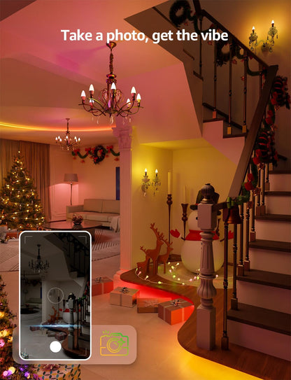 Lepro AI Smart Bulb E14, Music Sync Bluetooth & WiFi Bulb, Voice Control Screw Bulb, Personalized AI Lighting Designer, Color Changing Candle Bulb, Work with Alexa & Google Assistant