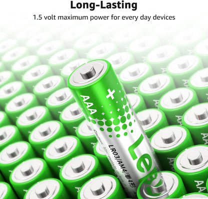Lepro AAA Alkaline Batteries 48 Pack, 1200mAh Triple A Battery with Anti-Leakage Technology, High Capacity, Long Lasting Power, 1.5 Volt LR03 MN2400 AAA Battery Pack for Clocks Remotes Mouse Torch