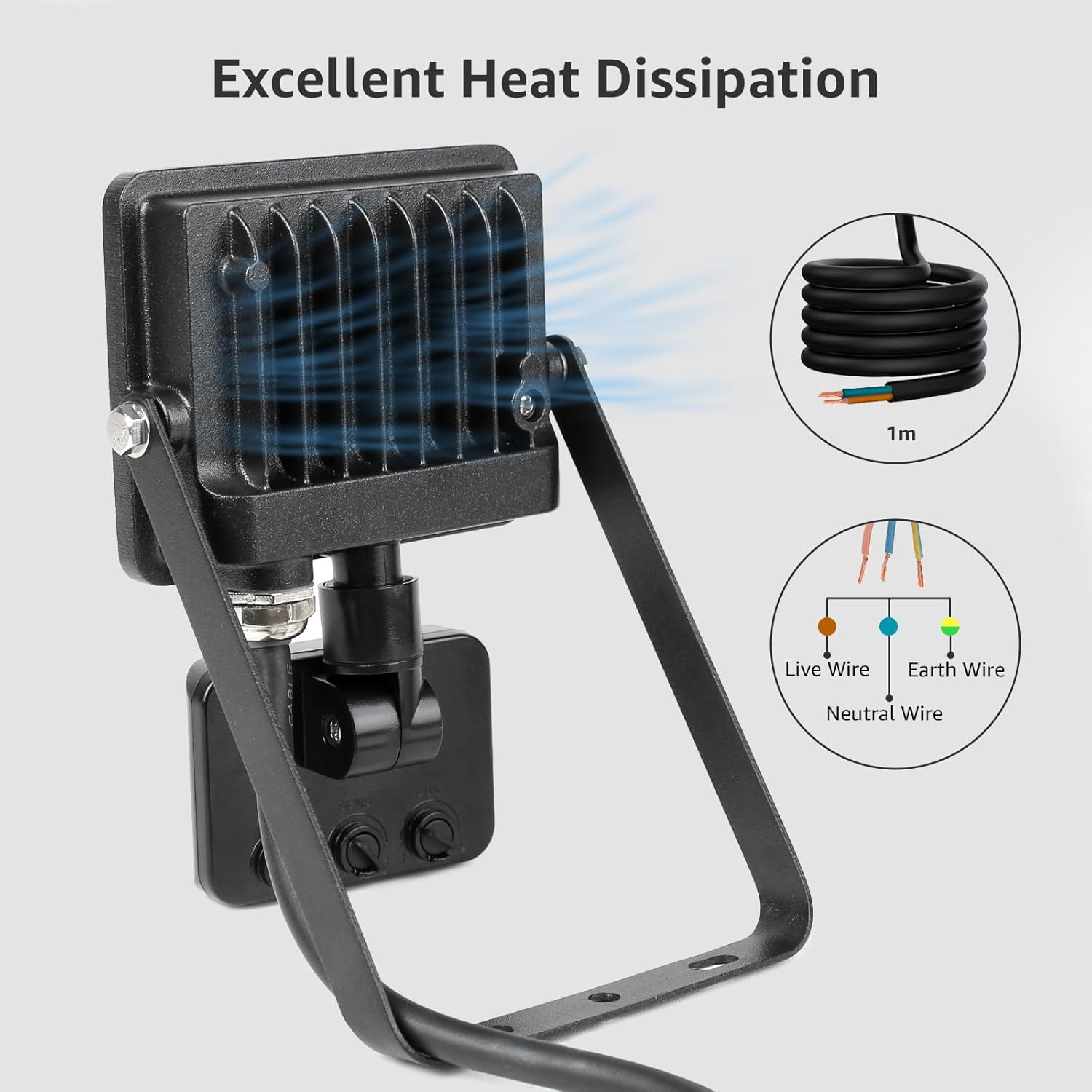 Lepro 10W Security Lights Outdoor Motion Sensor, Security Light, 850 Lumen, Waterproof, Ultra Thin Flood Light, PIR Lights Outdoor, Perfect for Garden, Forecourt, Backyard, Garages and More