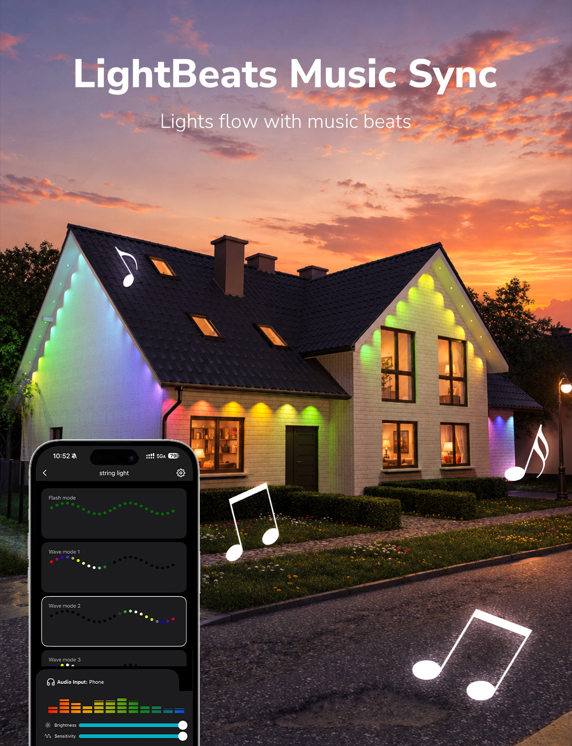 Lepro E1 Plus AI-Powered Permanent Outdoor Lights (Tunable White + RGBIC, Cuttable,  IP67 Waterproof, Works with Alexa & Google Assistant,Dual Output)
