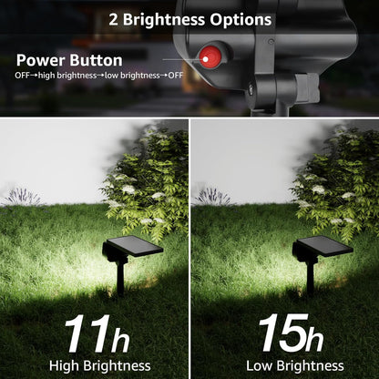 Lepro Solar Spot Lights Outdoor Garden, 43 LED Solar Garden Lights with IP65 Waterproof, 2 Lighting Modes, 135° Adjustable, Dusk-to-Dawn Cool White Solar Spotlights for Lawn Yard [2 Pack]