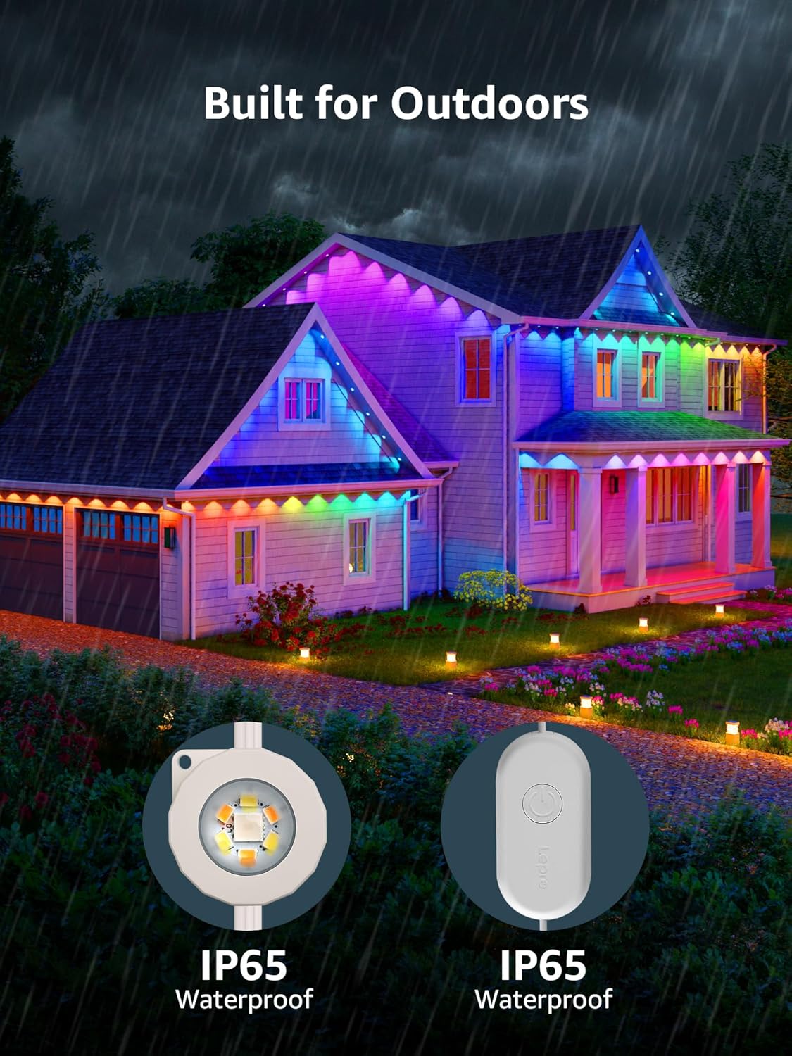 Lepro E1 AI Permanent Outdoor Lights 30m, Smart Outdoor Lights Waterproof, Tunable White, AI Lighting Design Assistant, Colour Changing Eaves Lights, Works with Alexa, 2.4G WiFi & Bluetooth, No Remote