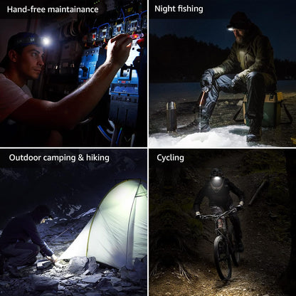 LE Head Torch, [2 Pack] Super Bright LED Headlamp with 6 Lighting Modes, Waterproof, Battery Powered LED Lightweight Headlight for Cycling Running Camping for Kids Adults [Not Included Battery]