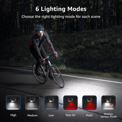 Lepro Head Torch, [2 Pack] Super Bright Led Rechargeable Headlamp with Motion Sensor, Long Runtime, 5 Lighting Modes, Red Lights, Waterproof Lightweight Headlight for Running Camping