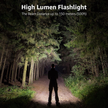 LE LED Torch Battery Powered, LE1000 Bright Hand Flashlight, Adjustable Focus, Water Resistant, Lightweight, for Power Cut, Camping, Dog Walking, Easy to Use Small Torch, Gift for Kids Men Dad Him