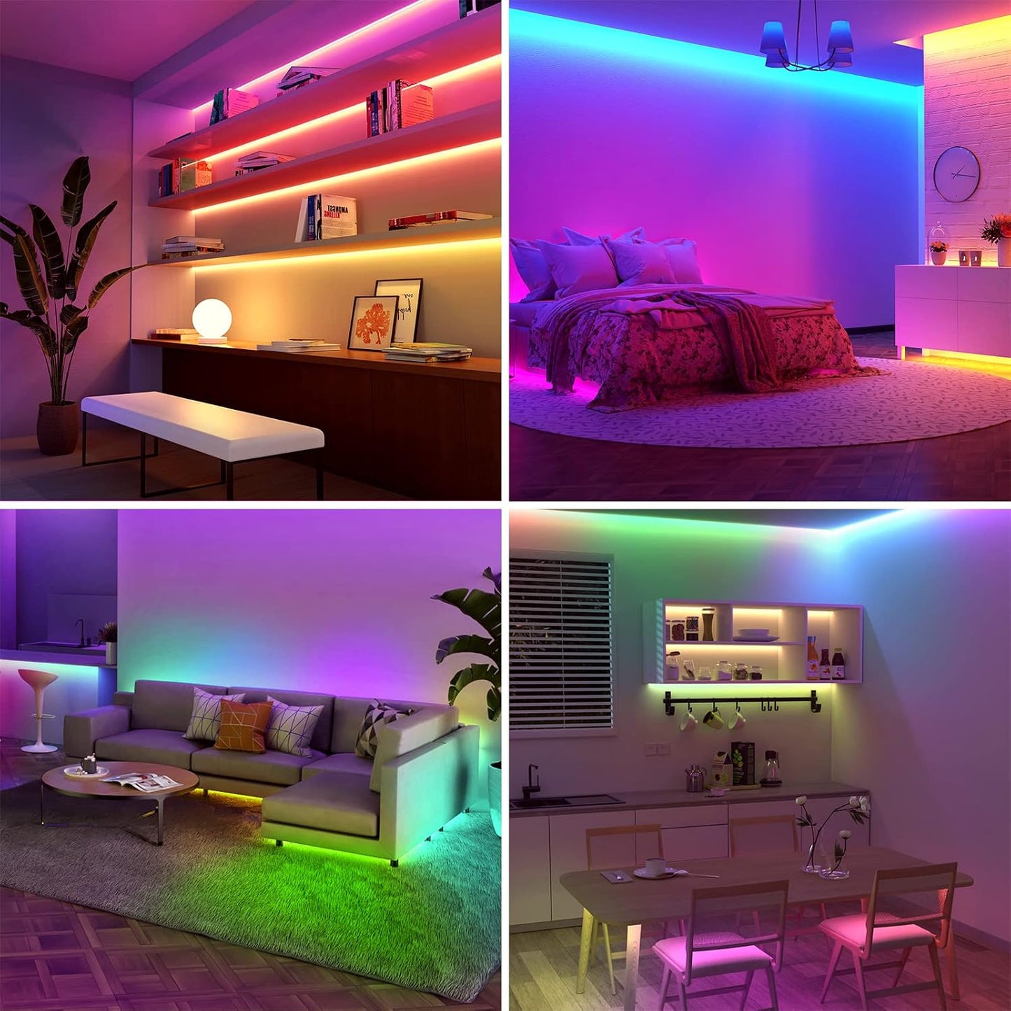 Lepro MagicColor LED Strip Light 5M 150 LEDs, Rainbow Chasing Lights, Music Sync, Multiple Colours on One Line, Remote Control LED Lights for Bedroom, Living Room, Bar, Gaming Time