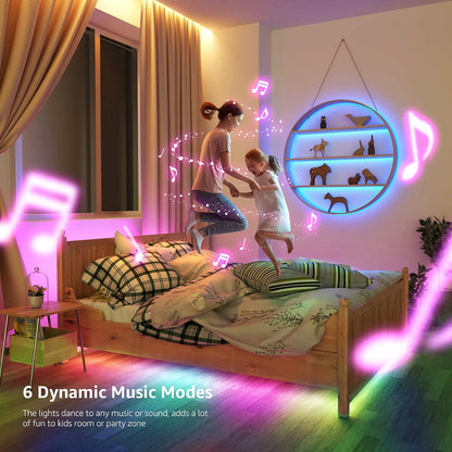 Lepro MagicColor LED Strip Light 5M 150 LEDs, Rainbow Chasing Lights, Music Sync, Multiple Colours on One Line, Remote Control LED Lights for Bedroom, Living Room, Bar, Gaming Time