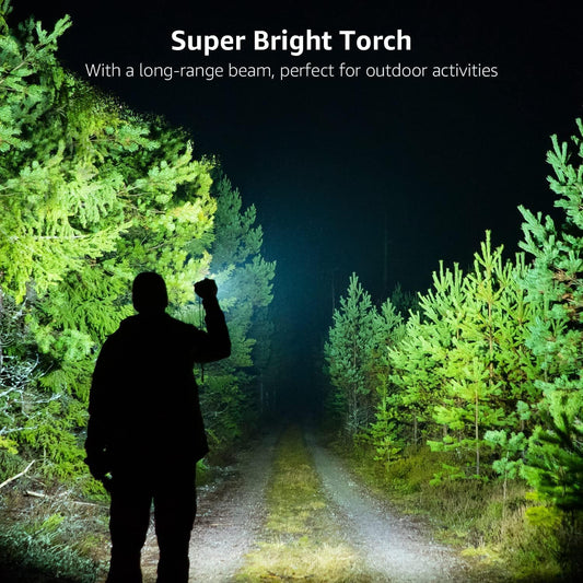 Lepro LED Torch, LE 2000 Super Bright Flashlight, Powered by AAA or 18650 Rechargeable Battery, Water Resistant, 5 Modes, Zoomable, Small Handheld Torch for Camping, Dog Walking, Running, Emergency