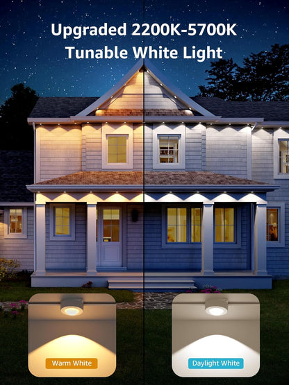 Lepro E1 AI Permanent Outdoor Lights 15m, Smart Outdoor Lights Waterproof, Tunable White, AI Lighting Design Assistant, Colour Changing Eaves Lights, Works with Alexa, 2.4G WiFi & Bluetooth, No Remote