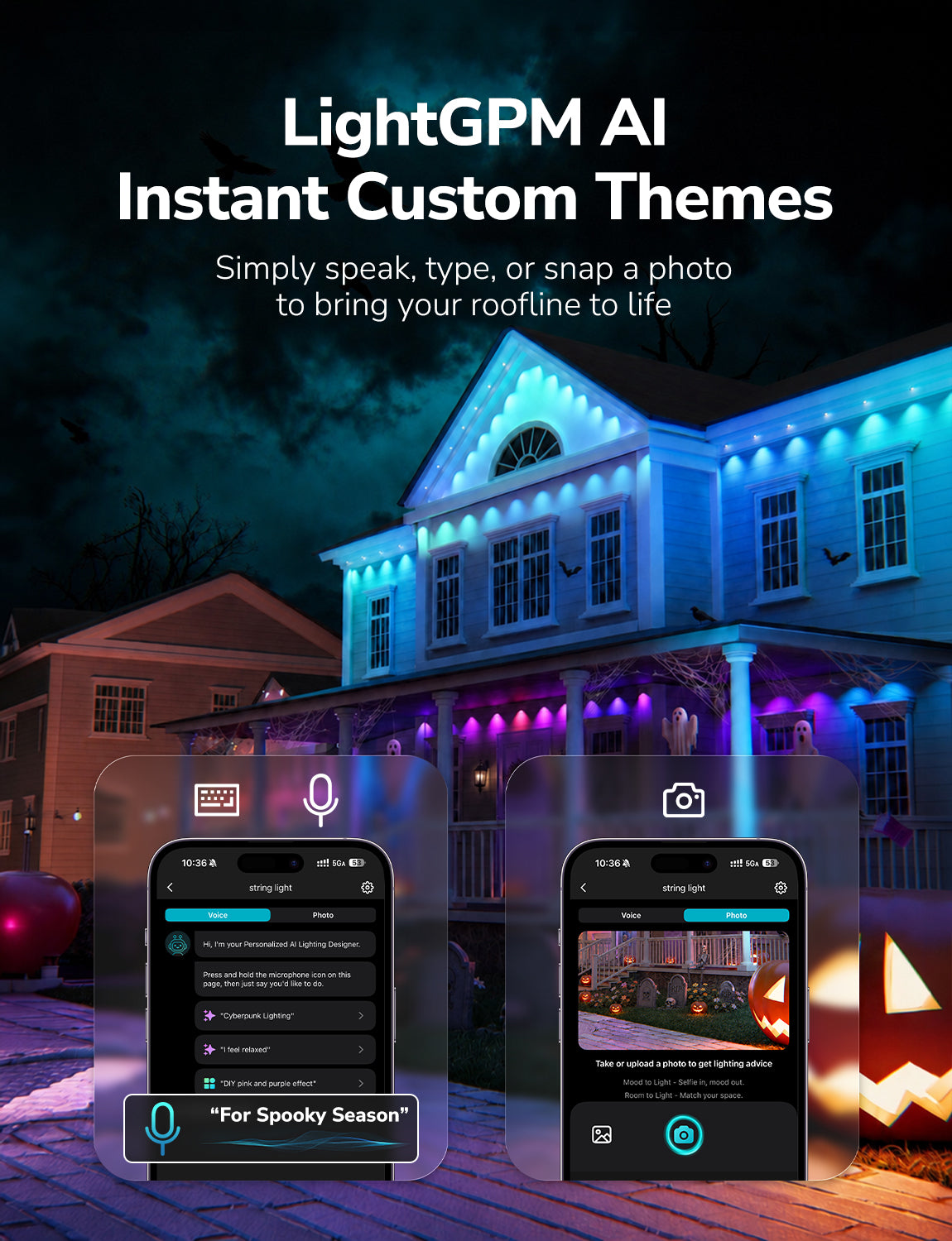 Lepro E1 Plus AI-Powered Permanent Outdoor Lights (Tunable White + RGBIC, Cuttable,  IP67 Waterproof, Works with Alexa & Google Assistant,Dual Output)