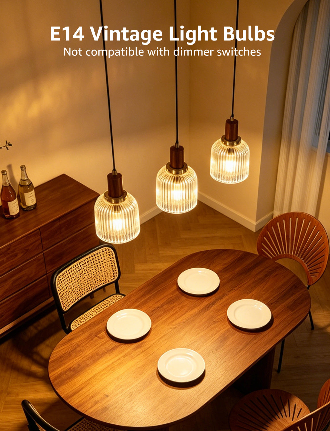 Lepro E14 LED Light Bulb A-Rated, Warm White 2700K, Ultra-efficient E14 Candle Bulb C35, 2.2W = 40W, 470lm, 50000H Lifespan, Small Edison Screw SES, Clear Filament, Glass, Non-dimmable [Energy Class A]